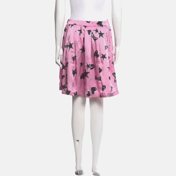 Moschino Couture Pink Pleated Skirt w/ Hearts, Stars & Bows – US 6 - NWOT - Picture 7 of 8